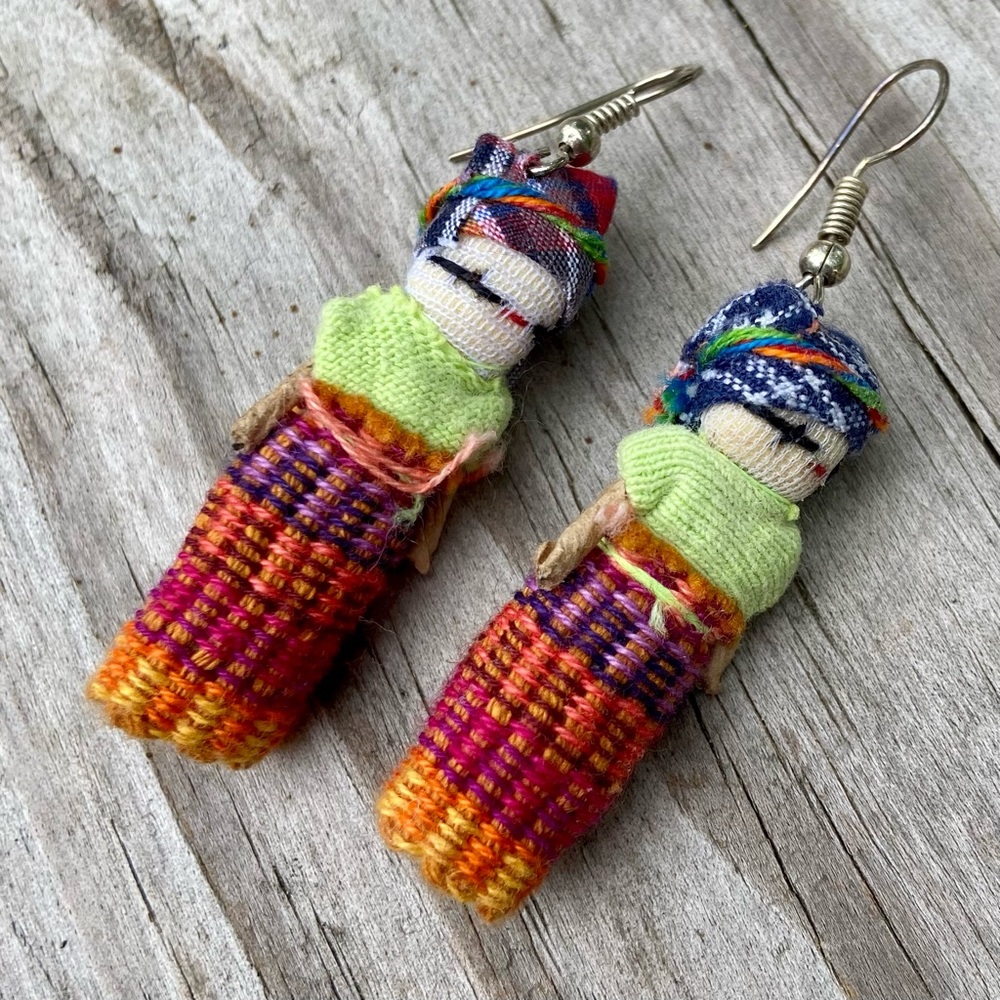 Guatemalan Worry doll Earnings Handmade Earrings